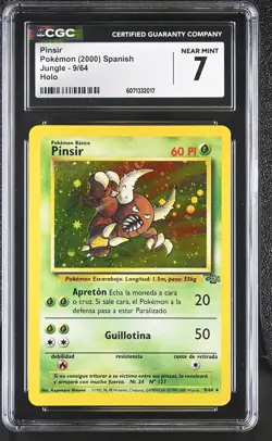 CGC 7 Spanish Pinsir 2000 Jungle 9/64 Holo Pokemon Card - Image 1