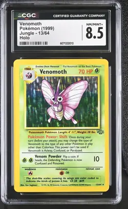 CGC 8.5 Venomoth 1999 Jungle 13/64 Holo Pokemon Card - Image 1