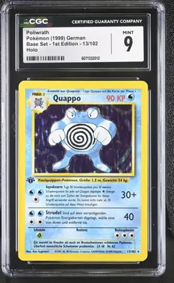 CGC 9 German Poliwrath 1999 Base Set - 1st Edition 13/102 Holo Pokemon Card - Image 1