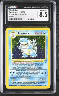 CGC 8.5 Blastoise 2000 Base Set 2 2/130 Holo Pokemon Card - Image 1