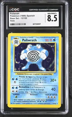 CGC 8.5 Spanish Poliwrath 1999 Base Set 13/102 Holo Pokemon Card - Image 1