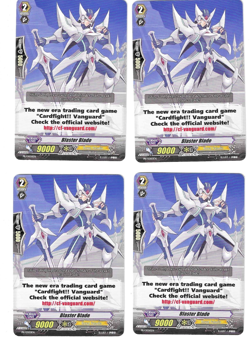 Lot of 4 Blaster Blade Cards Cardfight!! Vanguard Trading Card Game - Image 1