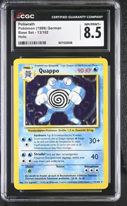 CGC 8.5 German Poliwrath 1999 Base Set 13/102 Holo Pokemon Card - Image 1