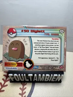 Topps Pokemon Tv Animation Series Diglett Foil Card - Image 2