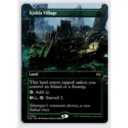 Borderless KISHLA VILLAGE mtg NM-M Tarkir Dragonstorm 1 Rare - Image 1