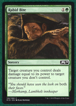Rabid Bite - Core Set 2019 M19 #195 - Magic: The Gathering MTG Card - Image 1