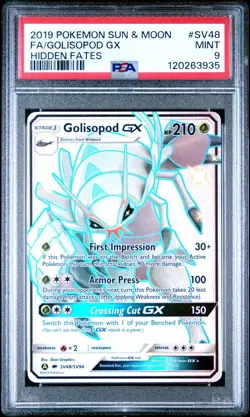 Pokemon TCG Golisopod GX SV48/SV94 Hidden Fates PSA 9 Mint - Image 1