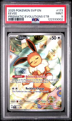 2025 POKEMON SVP EN-SV BLACK STAR PROMO #173 EEVEE PSA 9 - Image 1