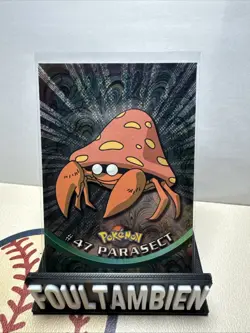 Pokemon Parasect #47 - Topps TV Animation Edition - Black Foil - Image 1