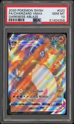 2020 POKEMON SWORD & SHIELD DARKNESS ABLAZE #020 FULL ART/CHARIZARD VMAX PSA 10 - Image 1