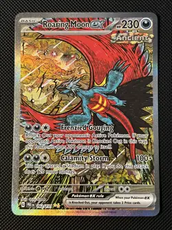 Pokemon Prismatic Evolutions Roaring Moon ex 162/131 Special Illustration Rare - Image 1