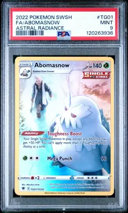2022 POKEMON SWORD & SHIELD ASTRAL RADIANCE #TG01 FULL ART/ABOMASNOW PSA 9 - Image 1