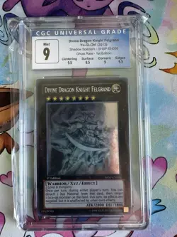 YUGIOH Divine Dragon Knight Felgrand SHSP-EN056 Ghost Rare, First Ed CGC 9 - Image 1