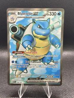 Blastoise ex 184/165 Scarlet & Violet Holo Pokemon TCG Trading Card Game - Image 1