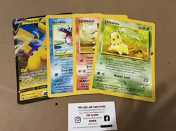 4 Pokemon Jumbo Cards Promo TCG Pokemon Pikachu Cyndaquil Totodile Chikorita - Image 1