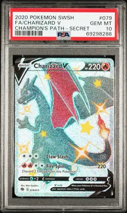 2020 Pokemon SWSH Charizard V FA Secret Card #079 - PSA 10 GEM MT - Image 1