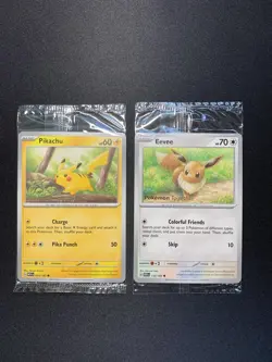 Pokemon Together Stamp Pikachu 025/165 Eevee 133/165 Promo Sealed NM Card - Image 1