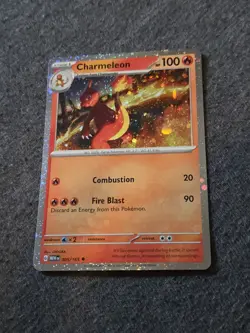 Charmeleon 005/165 Scarlet & Violet 151 Cosmos Holo DOUBLE SWIRL Pokemon Card NM - Image 1
