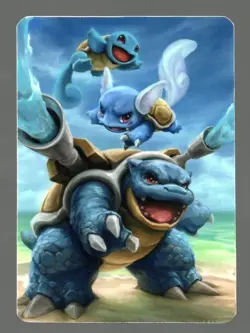 Pokemon Fanart BLASTOISE, WARTORTLE & SQUIRTLE Card by SPACED_OUT - Image 1