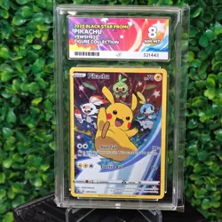 Pikachu SWSH020 Full Art SWSH Black Star Promo Pokemon Card TCG - aCE 8 N/ MINT - Image 1