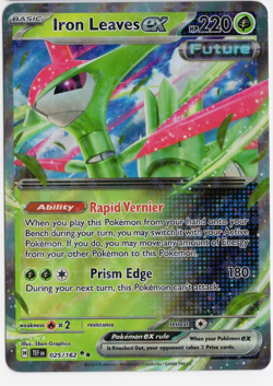 Iron Leaves ex 025/162 Temporal Forces Holo Pokemon Card - Image 1