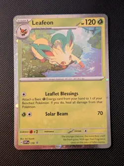 Pokemon TCG Scarlet & Violet Leafeon Black Star Promo Cosmo Holo Card SVP 170 #1 - Image 1
