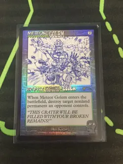 MTG Magic The Gathering Meteor Golem Rainbow Foil Secret Lair Artifact Commander - Image 1