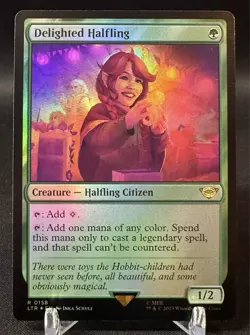 🌈 Delighted Halfling - FOIL - MTG #158 Lord of the Rings LOTR - NM - Image 1