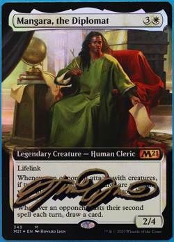 Mangara the Diplomat (Extended Art) FOIL Core Set 2021 / M21 NM SIGNED (505095) - Image 1