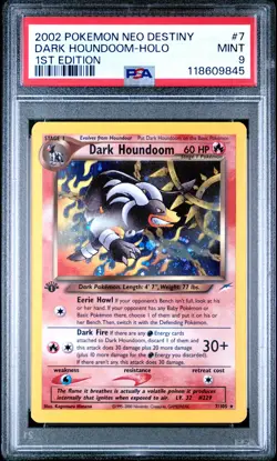 2002 Pokemon Neo Destiny #7 Dark Houndoom Holo 1st Edition PSA 9 MINT - Image 1
