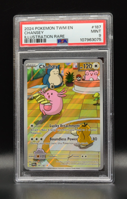 Chansey Twilight Masquerade #187/167 Illustration Rare Pokemon PSA 9 MINT 2024 - Image 1