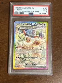 EEVEE EX 167/131 PSA 9 SIR PRISMATIC EVOLUTIONS 2025 POKEMON - Image 1