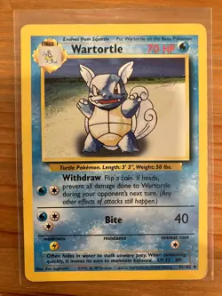 Pokemon TCG Base Set Wartortle 042/102 Uncommon Regular HP - Image 1