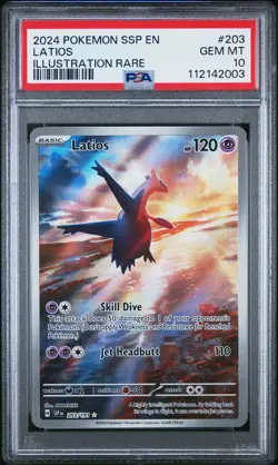 2024 POKEMON SSP EN-SURGING SPARKS ILLUSTRATION RARE #203 LATIOS PSA 10 - Image 1