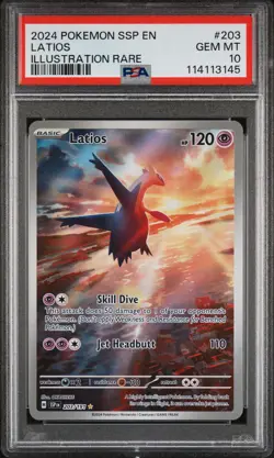 2024 POKEMON SSP EN-SURGING SPARKS ILLUSTRATION RARE #203 LATIOS PSA 10 - Image 1