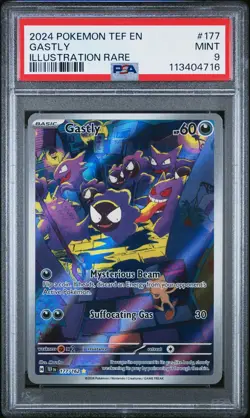 2024 POKEMON TEF EN-TEMPORAL FORCES ILLUSTRATION RARE #177 GASTLY PSA 9 - Image 1