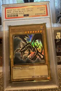 Yu-Gi-Oh! Red-Eyes Black Dragon 1st Edition MAGO-EN003 PSA 9 Maximum Gold 2020 - Image 1