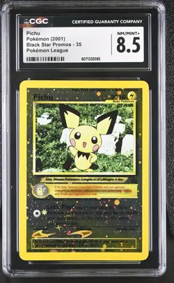 CGC 8.5 Pichu 2001 Black Star Promos 35 Reverse Holo Pokemon Card - Image 1