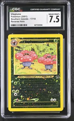 CGC 7.5 Vileplume 2001 Southern Islands 17/18 Reverse Holo Pokemon Card - Image 1