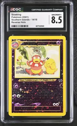CGC 8.5 Slowking 2001 Southern Islands 14/18 Reverse Holo SWIRL Pokemon Card - Image 1