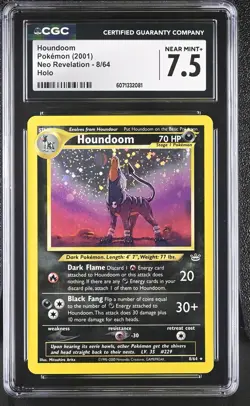 CGC 7.5 Houndoom 2001 Neo Revelation 8/64 Holo Pokemon Card - Image 1