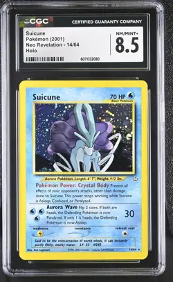 CGC 8.5 Suicune 2001 Neo Revelation 14/64 Holo Pokemon Card - Image 1