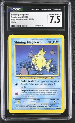 CGC 7.5 Shining Magikarp 2001 Neo Revelation 66/64 Holo Pokemon Card - Image 1