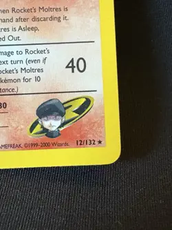 Pokemon TCG Rockets Moltres Holo Rare Card 12/132 Gym Heroes 1st Edition - Image 5