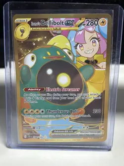 Pokemon TCG Journey Together Gold Card Hyper Rare Ionos Bellibolt EX 188/159 - Image 1