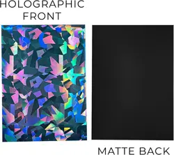 100 Black Holographic Card Sleeves Perfect Fit Shiny Trading - Image 2