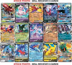 5 Pokemon Ultra Rare Card Lot - V, Gx, ex, Standard Trading Size - Image 3