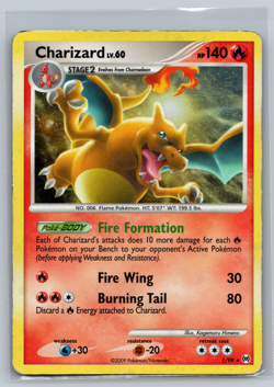 Pokemon Card - Charizard lv. 60 - #1/99 - Platinum Arceus - 2009 - Holo - HP - Image 1
