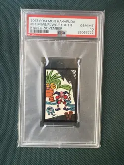 2013 Pokemon Hanafuda Mr. Mime /Plwg/Exggtr Kano-November GEM MT 10 Graded Card - Image 1