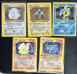 1999 Pokemon Holos Base Set 5 Card Lot MP - Image 1